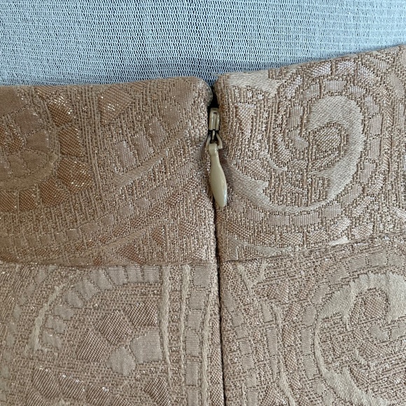 Vintage Y2K/1990s Banana Republic Paisley Gold Thread Pencil Skirt Size - Picture 6 of 10